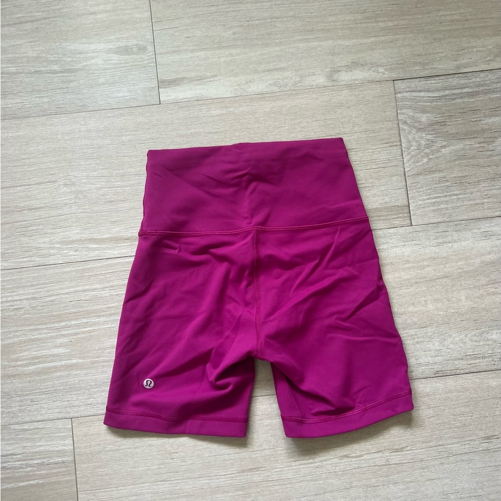 Pink lululemon biker shorts